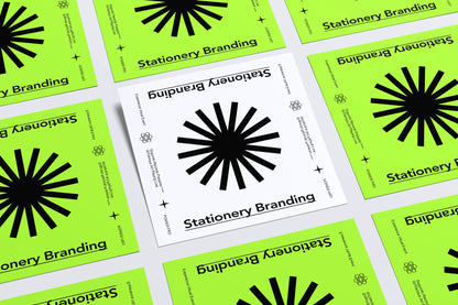 Matrix-style square card mockup for brand identity presentation with clean modern design