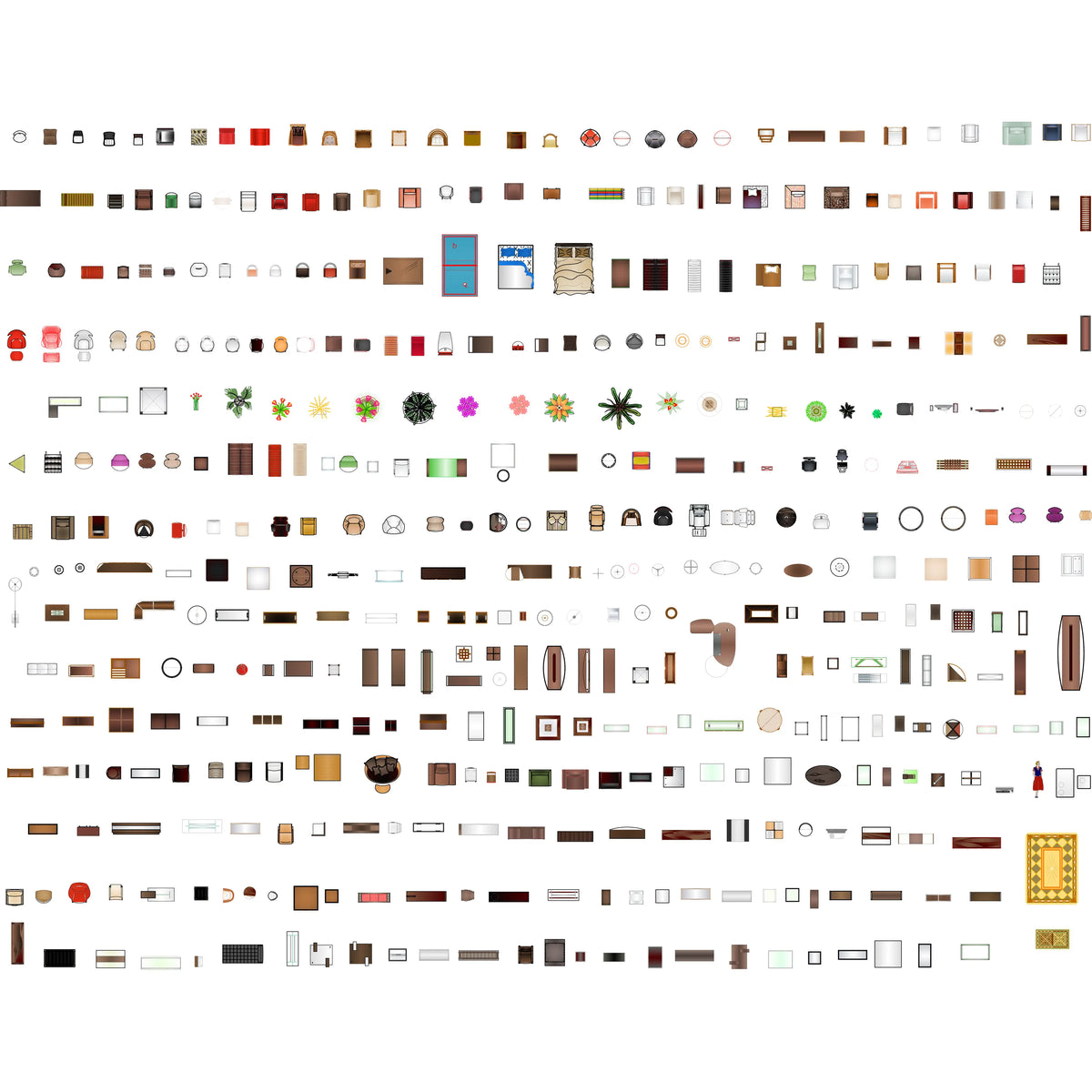 Top-View Interior CAD Block Pack – 460+ Furniture & Decor Objects ...